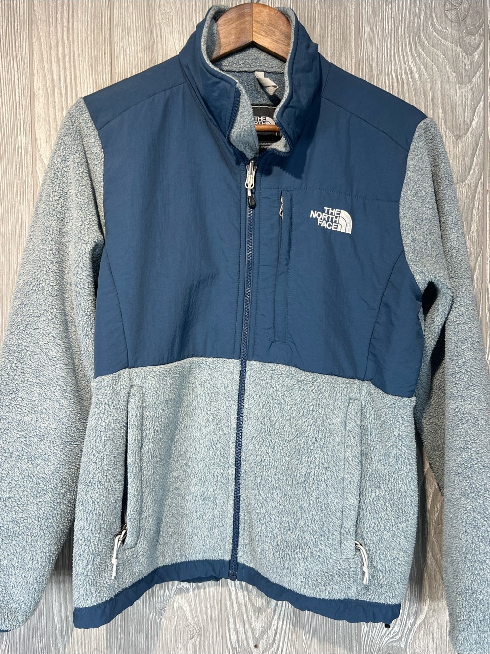 The North Face Jacket Womens Medium Blue Full Zip Pockets Polartec Fleece Denali